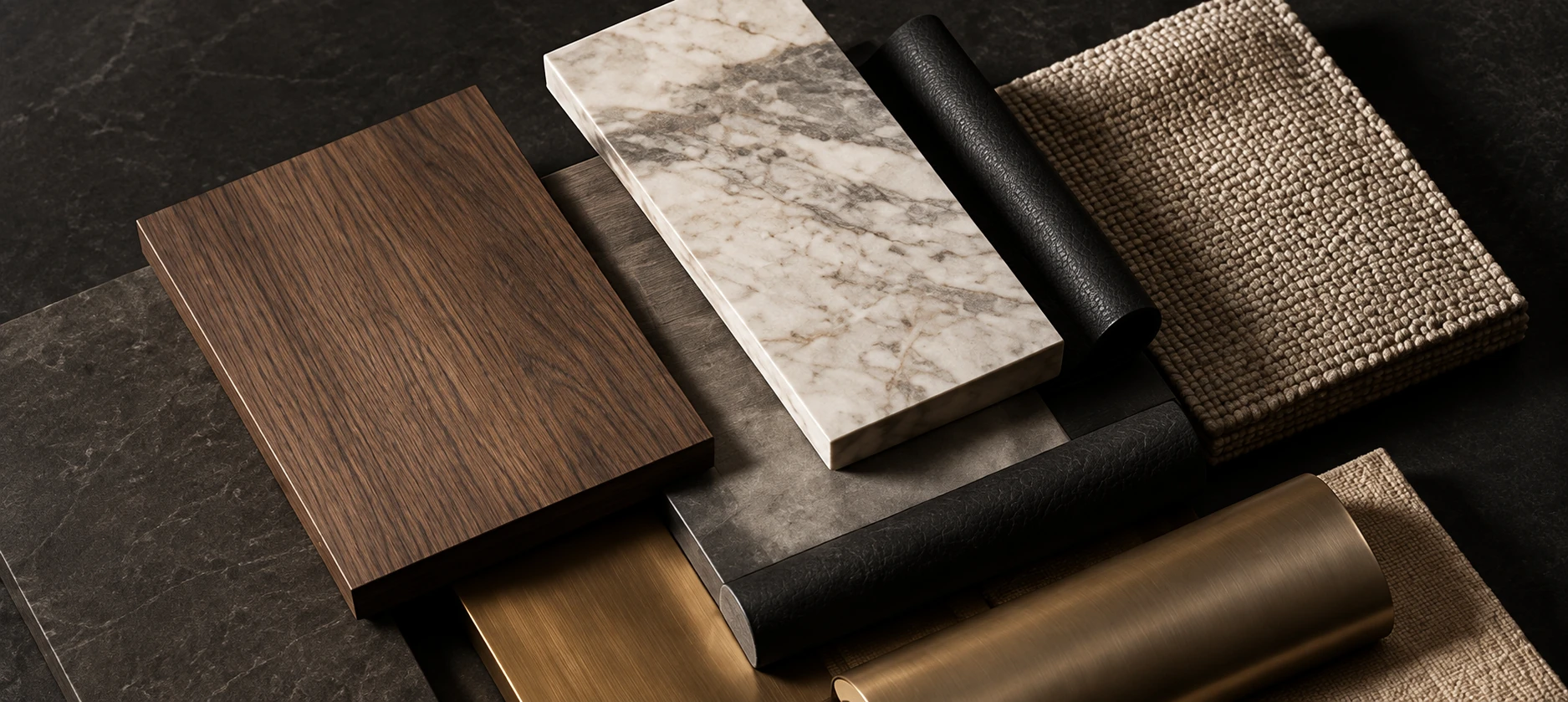 Wood leather metal stone and premium materials